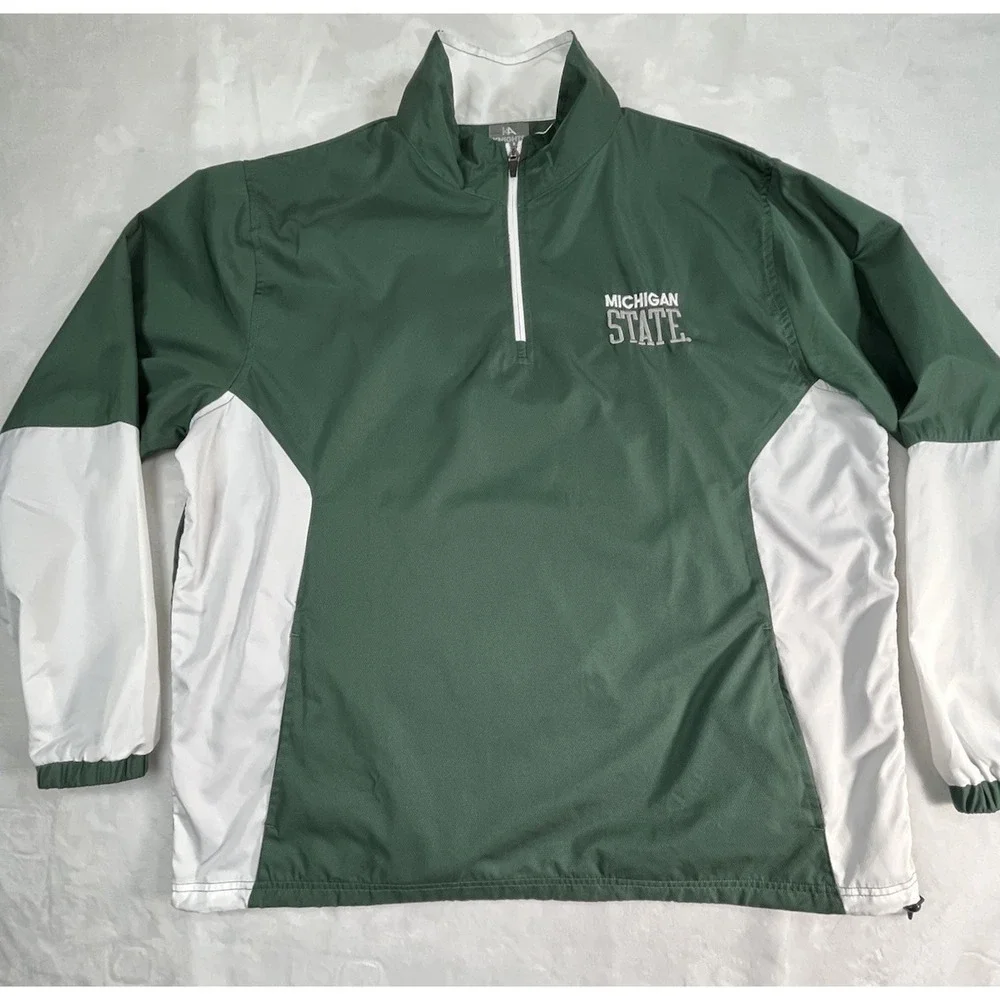 Michigan State Spartans‎ Mens L Windbreaker Pullover Quarter Zip Knights Apparel
